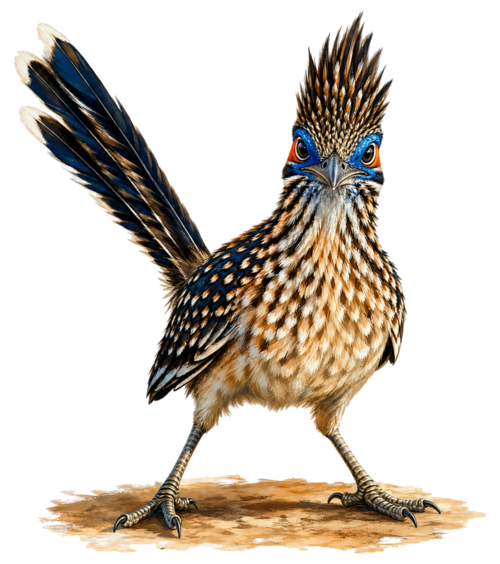 The Grumpy Roadrunner, giving you a hard look before you head out.